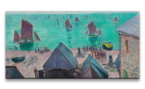 Remaster 120x60cm Claude Monet Impressionismus weltberühmtes Wandbild Boote Meer