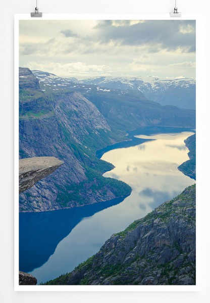 Landschaftsfotografie 60x90cm Poster Beeindruckender Odda Fjord Norwegen