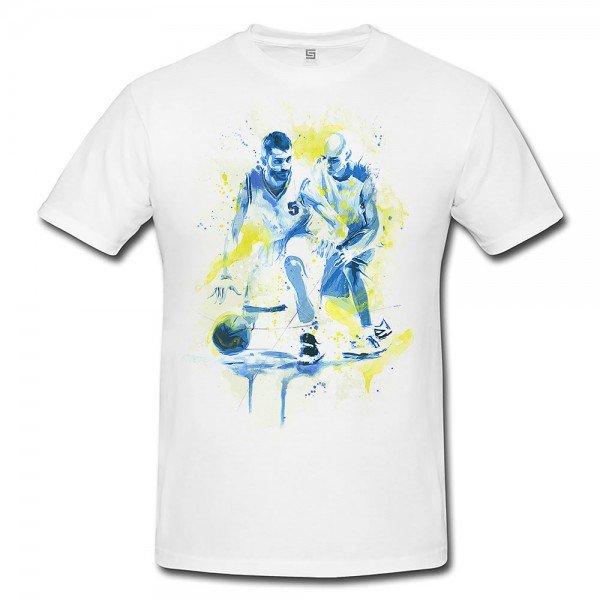 Basketball I Premium Herren und Damen T-Shirt Motiv aus Paul Sinus Aquarell