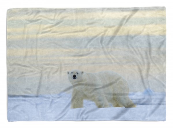 Handtuch Strandhandtuch Saunatuch Kuscheldecke mit Tiermotiv Eisbär Nordpol