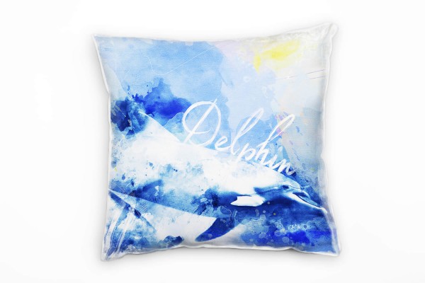 Delphins Deko Kissen Bezug 40x40cm für Couch Sofa Lounge Zierkissen
