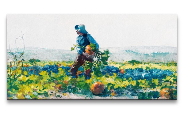 Remaster 120x60cm Winslow Homer weltberühmtes Wandbild For to Be a Farmer’s Boy Farbenfroh Zeitlos