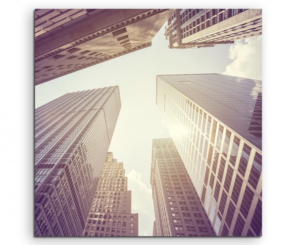 Architekturfotografie –Wolkenkratzer in Manhatten, NYC, USA auf Leinwand