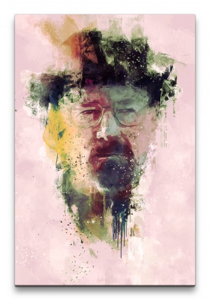 Breaking Bad Walter White Porträt Abstrakt Kunst Kultserie Heisenberg 60x90cm Leinwandbild
