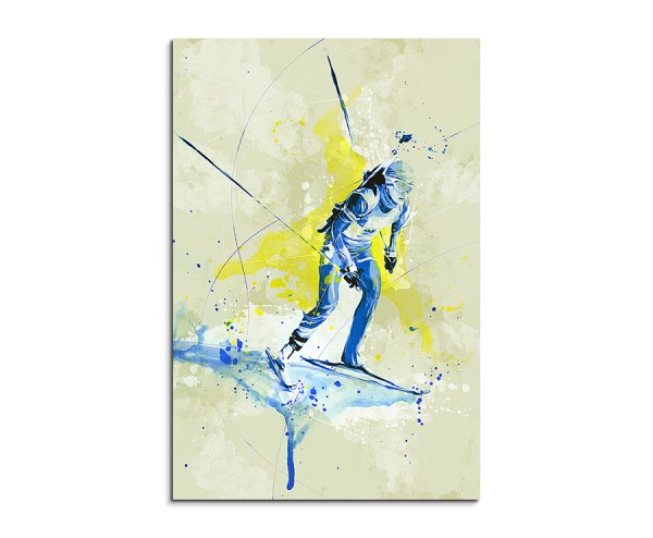 Biathlon V 90x60cm SPORTBILDER Paul Sinus Art Splash Art Wandbild Aquarell Art