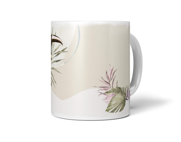 Dekorative Tasse mit schönem Vogel Motiv Tukan Exotisch Tropisch einzigartiges Design Pastelltöne