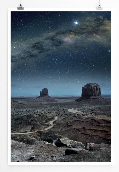 Landschaftsfotografie  Milchstraße über Monument Valley 60x90cm Poster