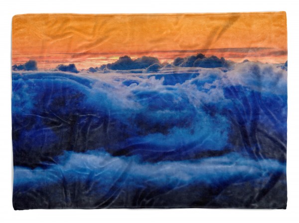 Handtuch Strandhandtuch Saunatuch Kuscheldecke mit Fotomotiv Himmel Wolken Sonn