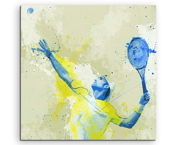 Tennis I 60x60cm SPORTBILDER Paul Sinus Art Splash Art Wandbild Aquarell Art