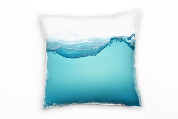 Meer, blau, weiß, Wasser, kleine Wellen Deko Kissen 40x40cm für Couch Sofa Lounge Zierkissen