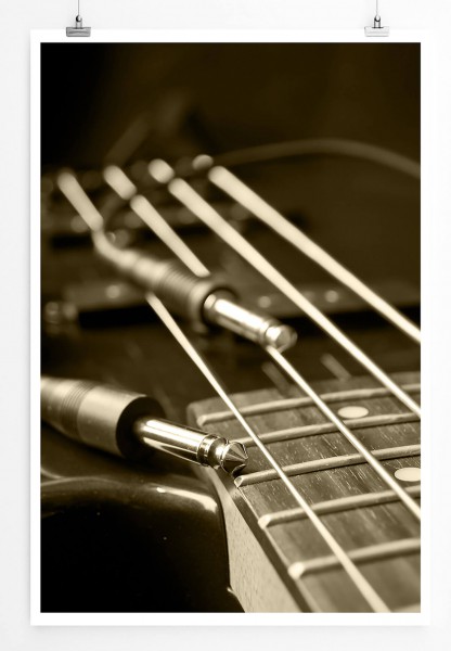 60x90cm Künstlerische Fotografie Poster E-Gitarre mit Anschlüssen