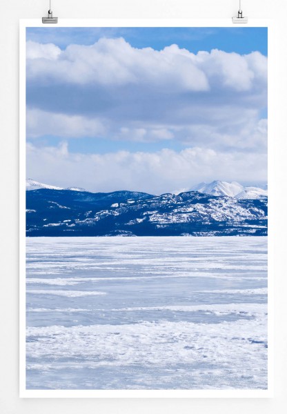 Landschaftsfotografie 60x90cm Poster Eisiger Lake Laberge Kanada