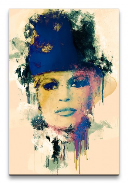 Brigitte Bardot Porträt Abstrakt Kunst Filmlegende Schön 60x90cm Leinwandbild