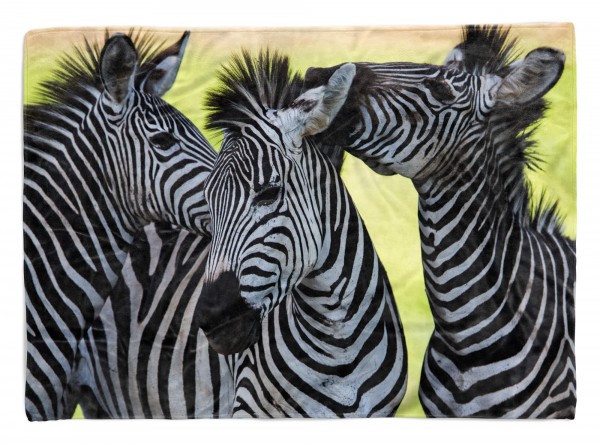 Handtuch Strandhandtuch Saunatuch Kuscheldecke mit Tiermotiv Zebras Afrika Sonn
