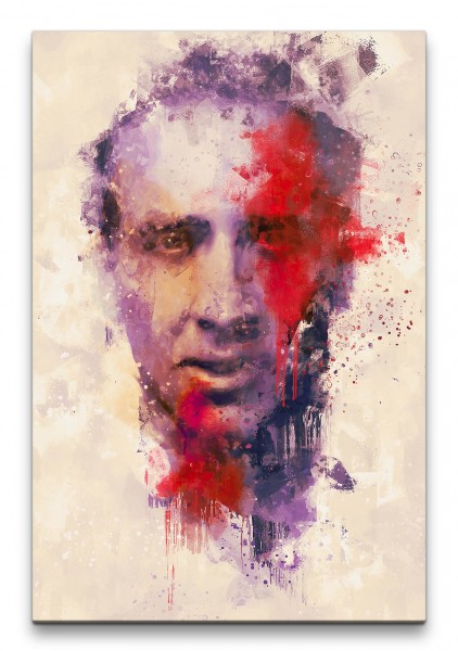 Nicolas Cage Porträt Abstrakt Kunst Schauspieler Farben 60x90cm Leinwandbild