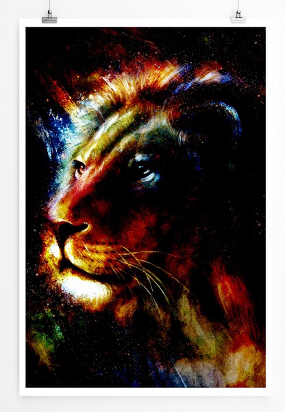 Bild eines Löwenköpfes 60x90cm Poster