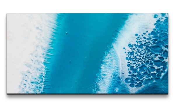 Leinwandbild 120x60cm Fließende Farben Abstrakt Dekorativ Modern Blau