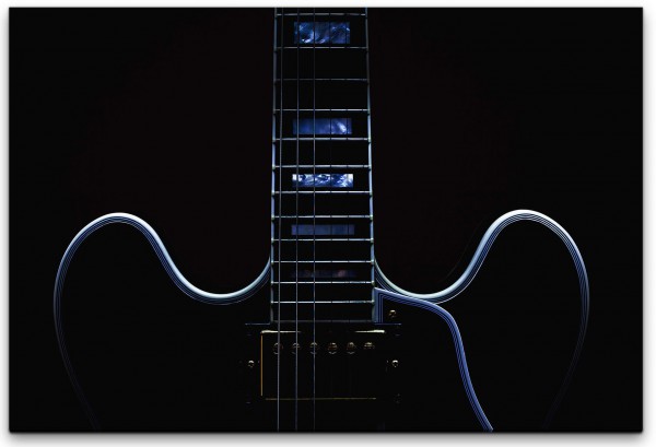 Gitarre in schwarz Wandbild in verschiedenen Größen