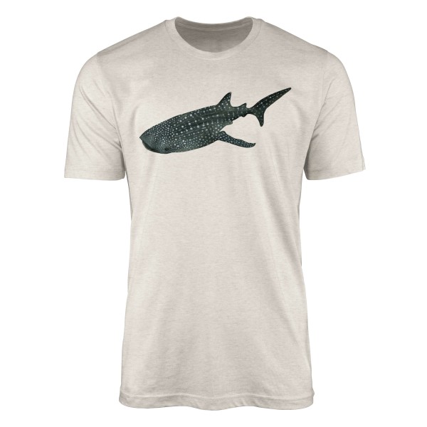 Herren Shirt 100% gekämmte Bio-Baumwolle T-Shirt Walhai Wasserfarben Motiv Nachhaltig Ökomode aus e