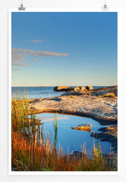 60x90cm Landschaftsfotografie Poster Schwedische Eislandschaft