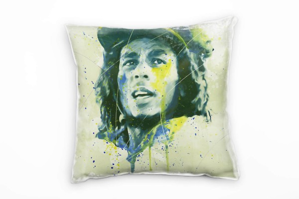 Bob Marley Deko Kissen Bezug 40x40cm für Couch Sofa Lounge Zierkissen