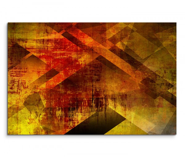 120x80cm Wandbild Geometrie Hintergrund abstrakt rot braun gelb