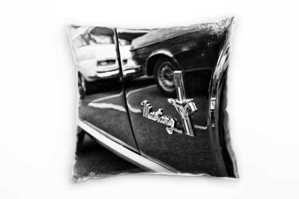künstlerische Fotografie, Ford Mustang, grau, pkw Deko Kissen 40x40cm für Couch Sofa Lounge Zierkiss