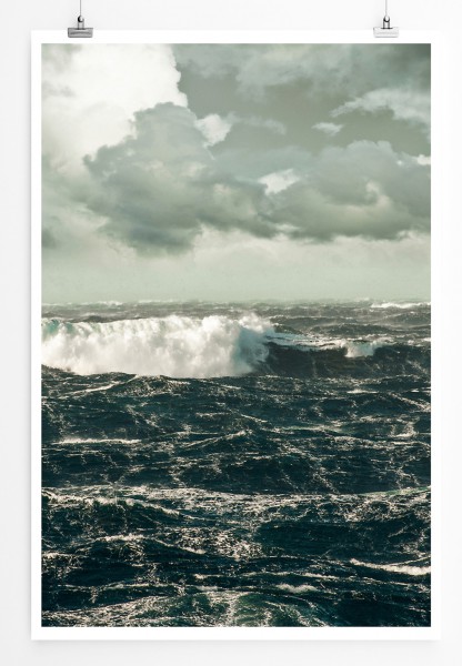 90x60cm Poster Stürme Wellen im Atlantik