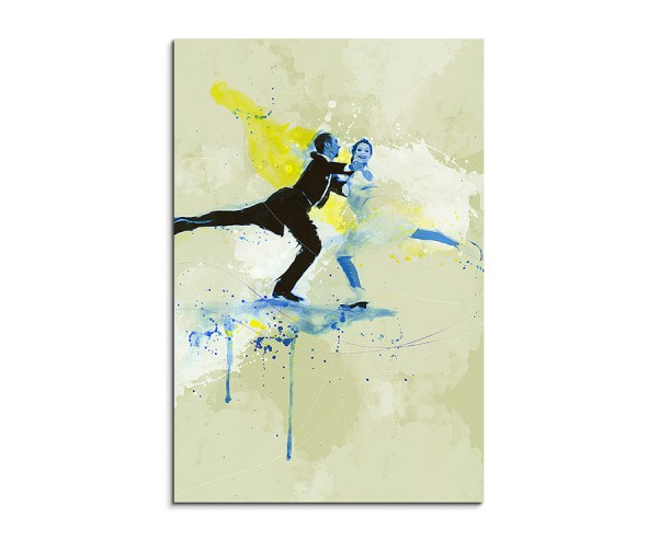Eiskunstlauf III 90x60cm SPORTBILDER Paul Sinus Art Splash Art Wandbild Aquarell Art