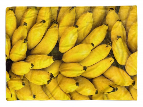 Handtuch Strandhandtuch Saunatuch Kuscheldecke mit Fotomotiv Bananen Gelb Früch