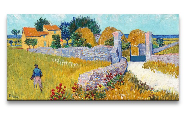 Remaster 120x60cm Vincent Van Gogh's Farmhouse in Provence Impressionismus Farbenfroh zeitlose Kunst