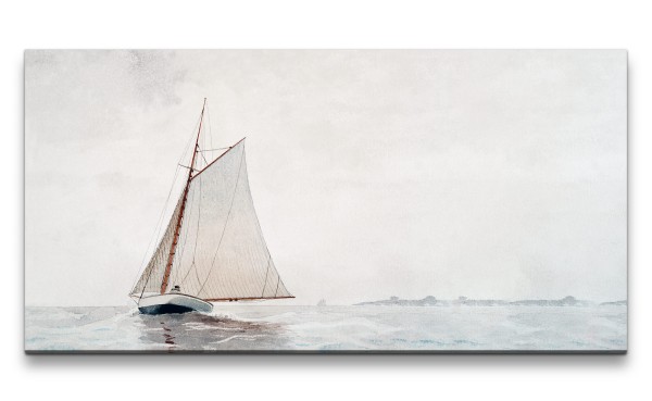 Remaster 120x60cm Winslow Homer weltberühmtes Wandbild Sailing off Gloucester Segelboot Beruhigend