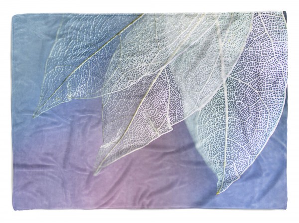 Handtuch Strandhandtuch Saunatuch Kuscheldecke mit Fotomotiv Weiße Blätter Blat