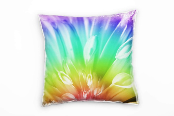 Blumen, Macro, bunt, Regenbogenfarben Deko Kissen 40x40cm für Couch Sofa Lounge Zierkissen
