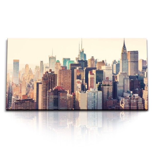 Kunstdruck Bilder 120x60cm New York Skyline Hochhäuser Wolkenkratzer Urban