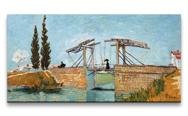 Remaster 120x60cm Vincent Van Gogh Impressionismus Weltberühmtes Gemälde Flussbrücke Steinbrücke Som