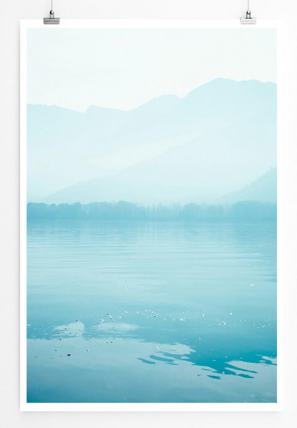 Landschaftsfotografie 60x90cm Poster Friedlicher Dal See in Kaschmir Indien