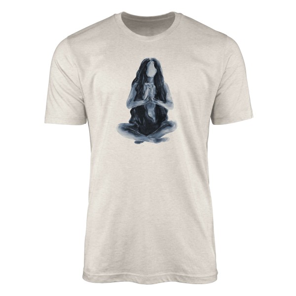 Herren Shirt 100% gekämmte Bio-Baumwolle T-Shirt Aquarell junge Frau Motiv Nachhaltig Ökomode aus e