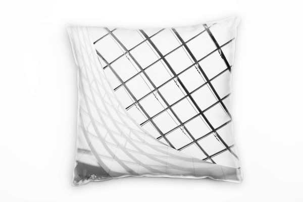 Abstrakt, Gitter, Raum, Spiegelung, grau Deko Kissen 40x40cm für Couch Sofa Lounge Zierkissen