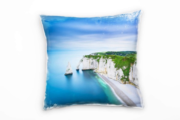 Strand und Meer, blauer Himmel, blaues Meer, Deko Kissen 40x40cm für Couch Sofa Lounge Zierkissen