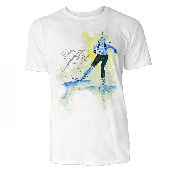 Biathlon Skilanglauf Sinus Art ® T-Shirt Crewneck Tee with Frontartwork