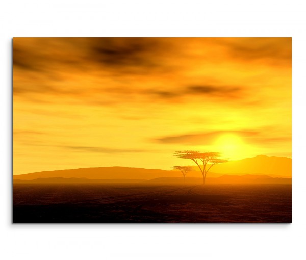 120x80cm Wandbild Sonnenuntergang Afrika Wolken