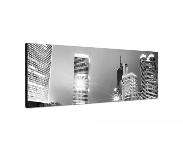 150x50cm Shanghai Hochhäuser Nacht Lichter