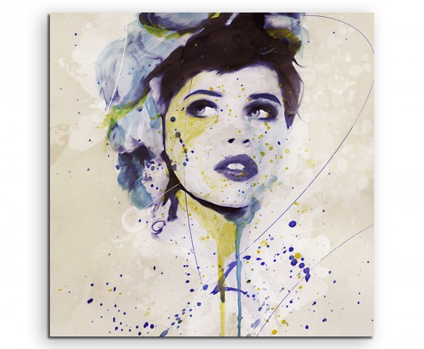 Adriana Splash 60x60cm Kunstbild als Aquarell auf Leinwand