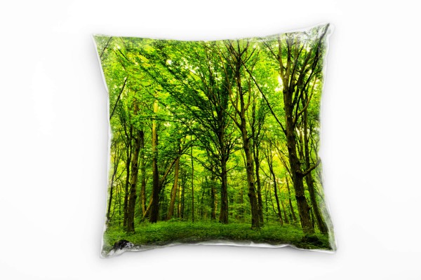 Natur, grün, braun, dichter Wald Deko Kissen 40x40cm für Couch Sofa Lounge Zierkissen