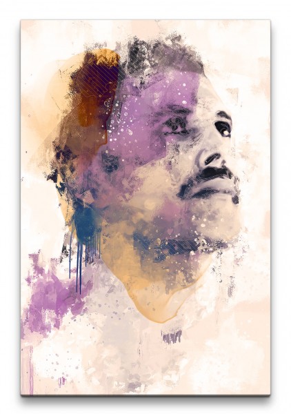 Freddie Mercury Queen Porträt Abstrakt Kunst Star Legende 60x90cm Leinwandbild