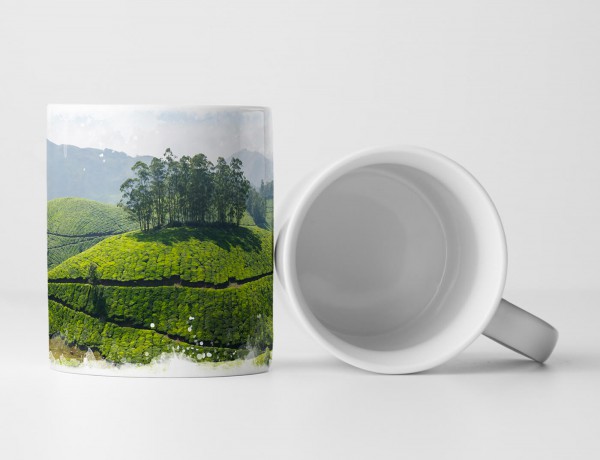 Tasse Geschenk Landschaftsfotografie – Teeplantage Munnar Kerala Indien