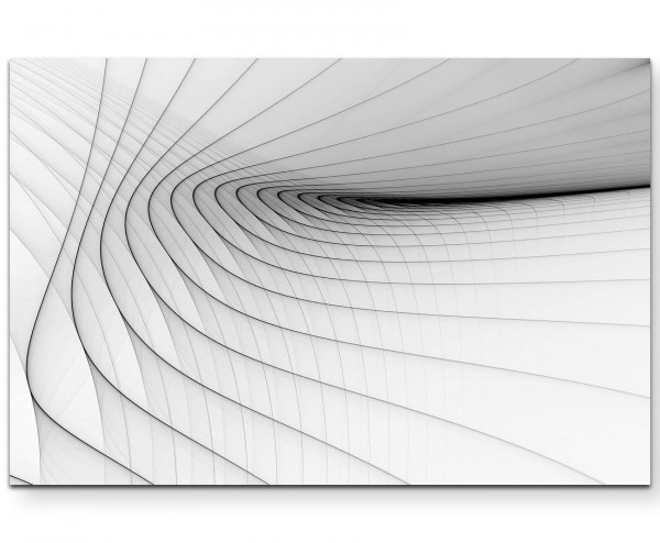 Abstraktes Bild - Schwarze, zarte Streifen, weißer Hintergrund - Leinwandbild