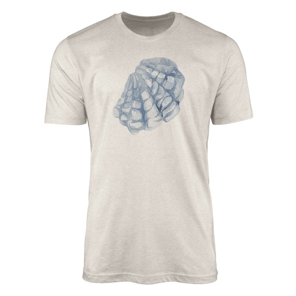 Herren Shirt 100% gekämmte Bio-Baumwolle T-Shirt Muschel Wasserfarben Motiv Nachhaltig Ökomode aus