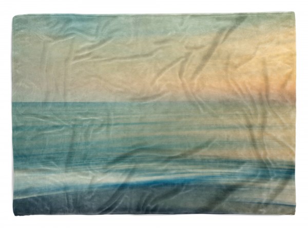 Handtuch Strandhandtuch Saunatuch Kuscheldecke mit Fotomotiv Horizont Abstrakt Meer Himme